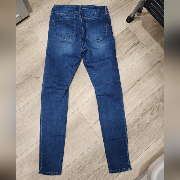 Wax Jean Button Fly Blue Jeans - Picture 2 of 5